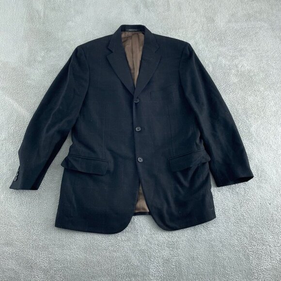 Gianluca Isaia Mens 42 Black Blazer 90% Wool 10% Cashmere 3-Button 2765 - Picture 1 of 10